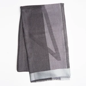 Dark And Light Gray Cashmere Scarf With Pearl Gray Silk Detail>E.Marinella Discount