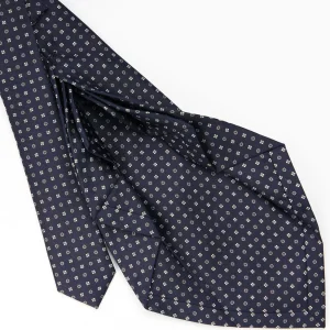 Dark Blue 9 Fold Sartorial Silk Tie Small Flower Pattern>E.Marinella Clearance