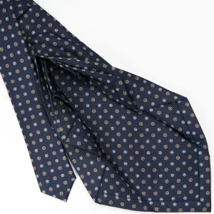 Dark Blue 9 Fold Sartorial Silk Tie Small Flower Pattern>E.Marinella Cheap