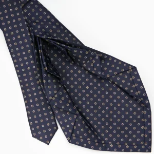 Dark Blue 9 Fold Sartorial Silk Tie Small Flower Pattern>E.Marinella Flash Sale