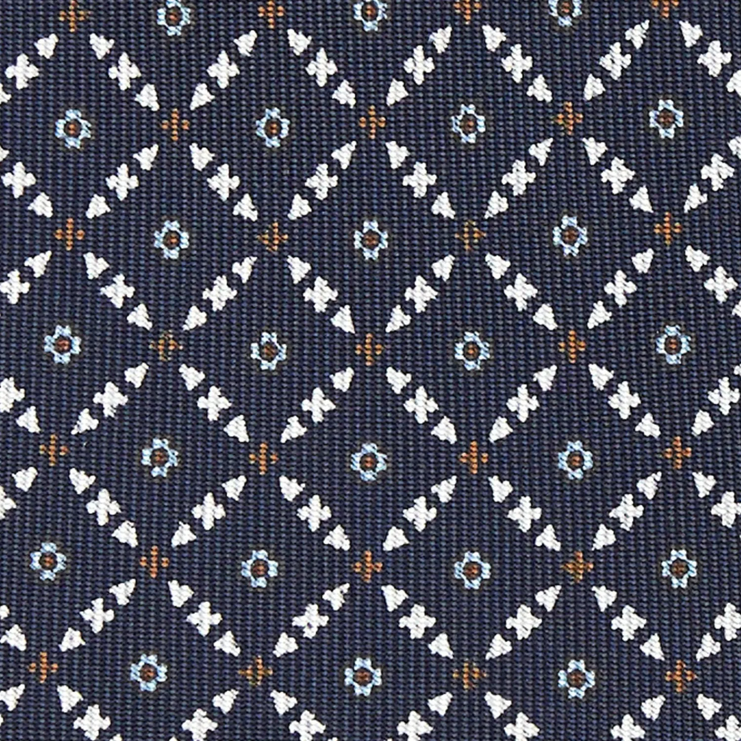 Dark Blue 5 Fold Sartorial Silk Tie - Small Flower Pattern>E.Marinella Flash Sale