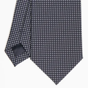 Dark Blue Ceremonial Jacquard Silk Tie Small Geometric Pattern>E.Marinella Clearance