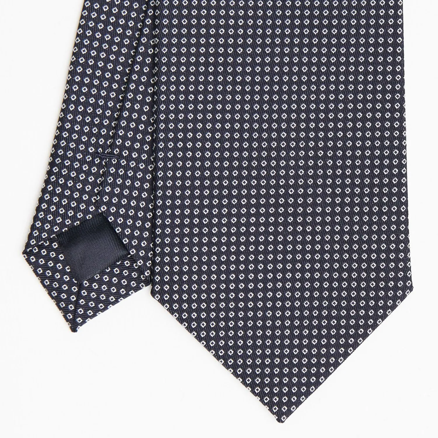 Dark Blue Ceremonial Jacquard Silk Tie Small Geometric Pattern>E.Marinella Clearance