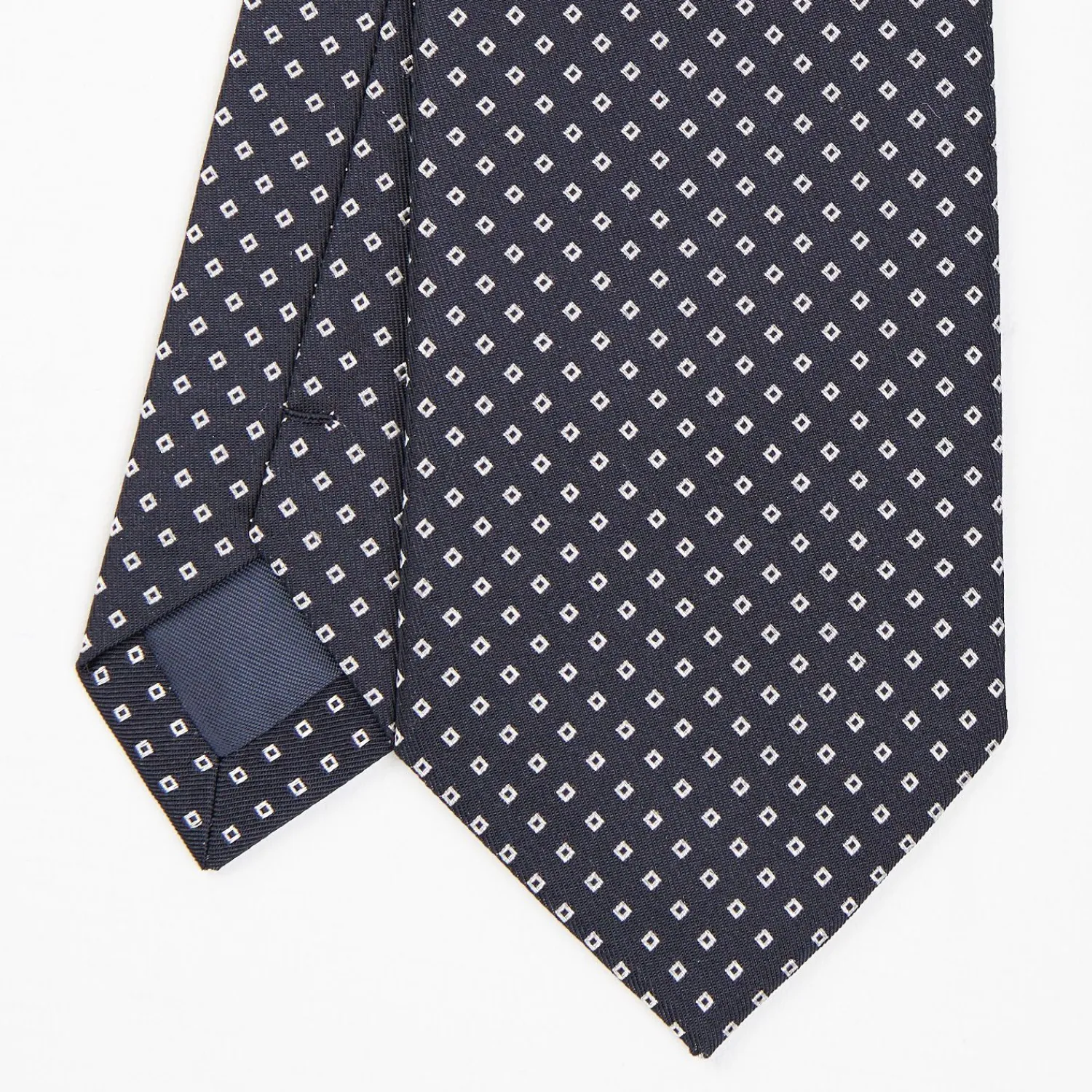 Dark Blue Ceremonial Jacquard Silk Tie Small Geometric Pattern>E.Marinella Cheap