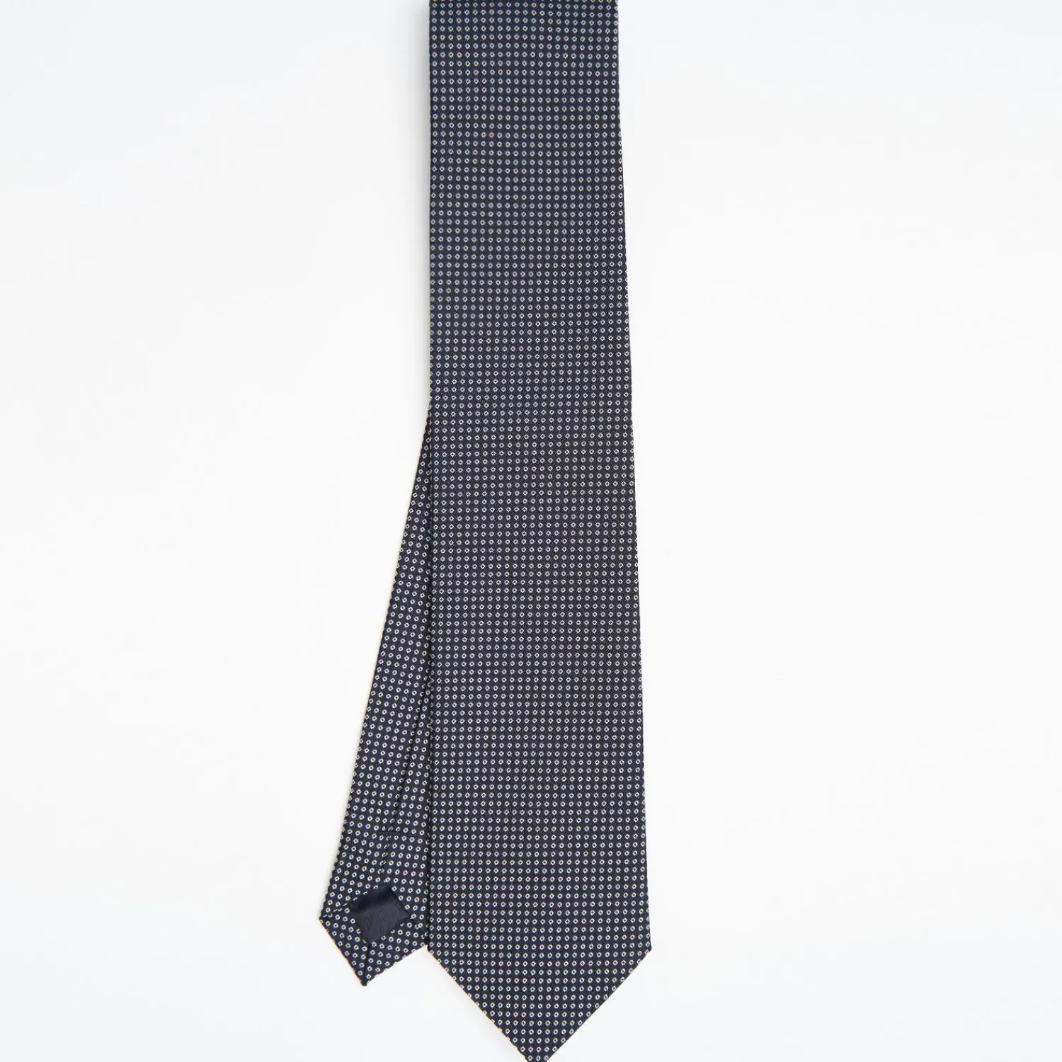 Dark Blue Ceremonial Jacquard Silk Tie Small Geometric Pattern>E.Marinella Clearance