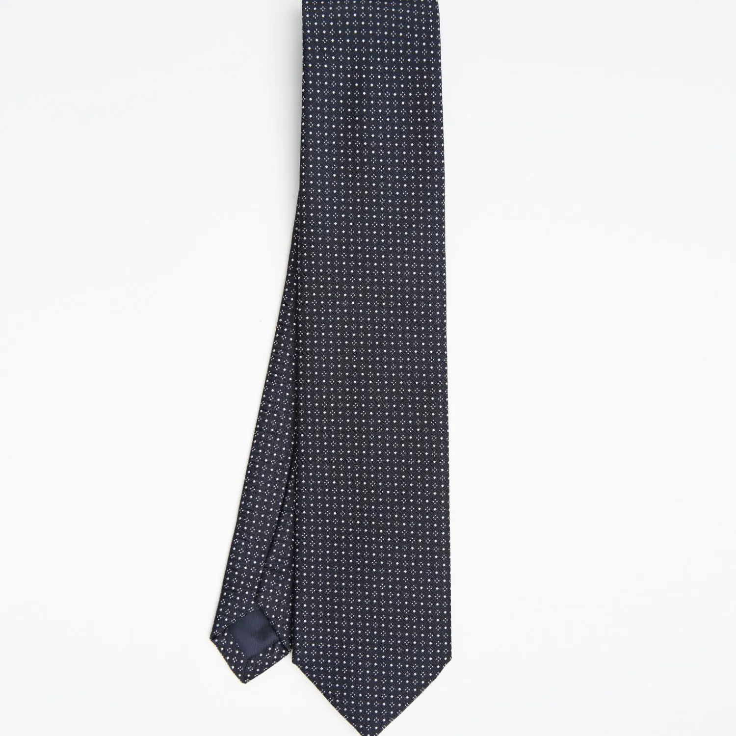 Dark Blue Ceremonial Jacquard Silk Tie Small Geometric Pattern>E.Marinella Clearance