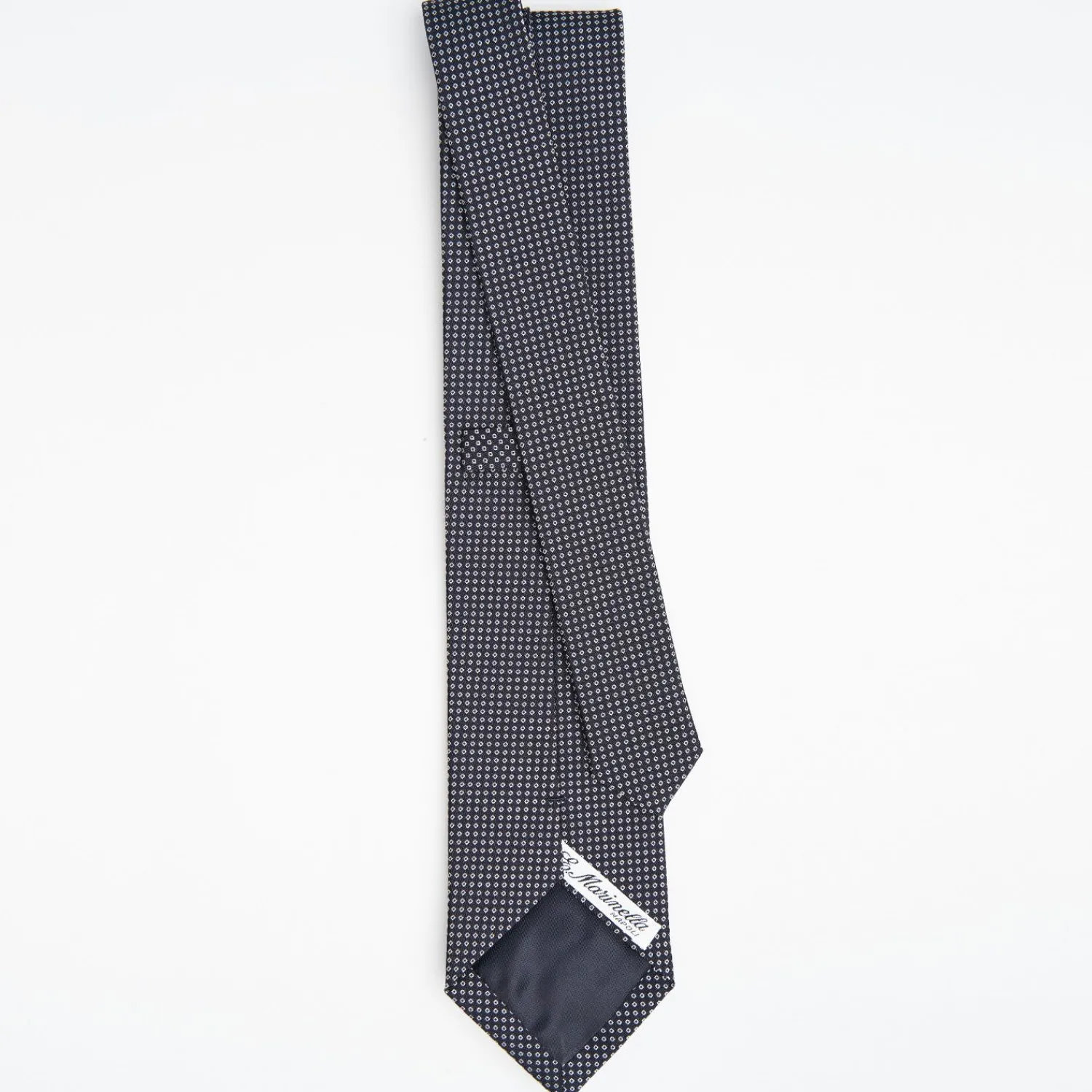 Dark Blue Ceremonial Jacquard Silk Tie Small Geometric Pattern>E.Marinella Clearance