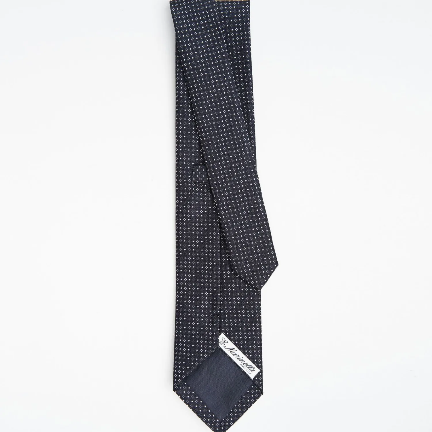 Dark Blue Ceremonial Jacquard Silk Tie Small Geometric Pattern>E.Marinella Clearance