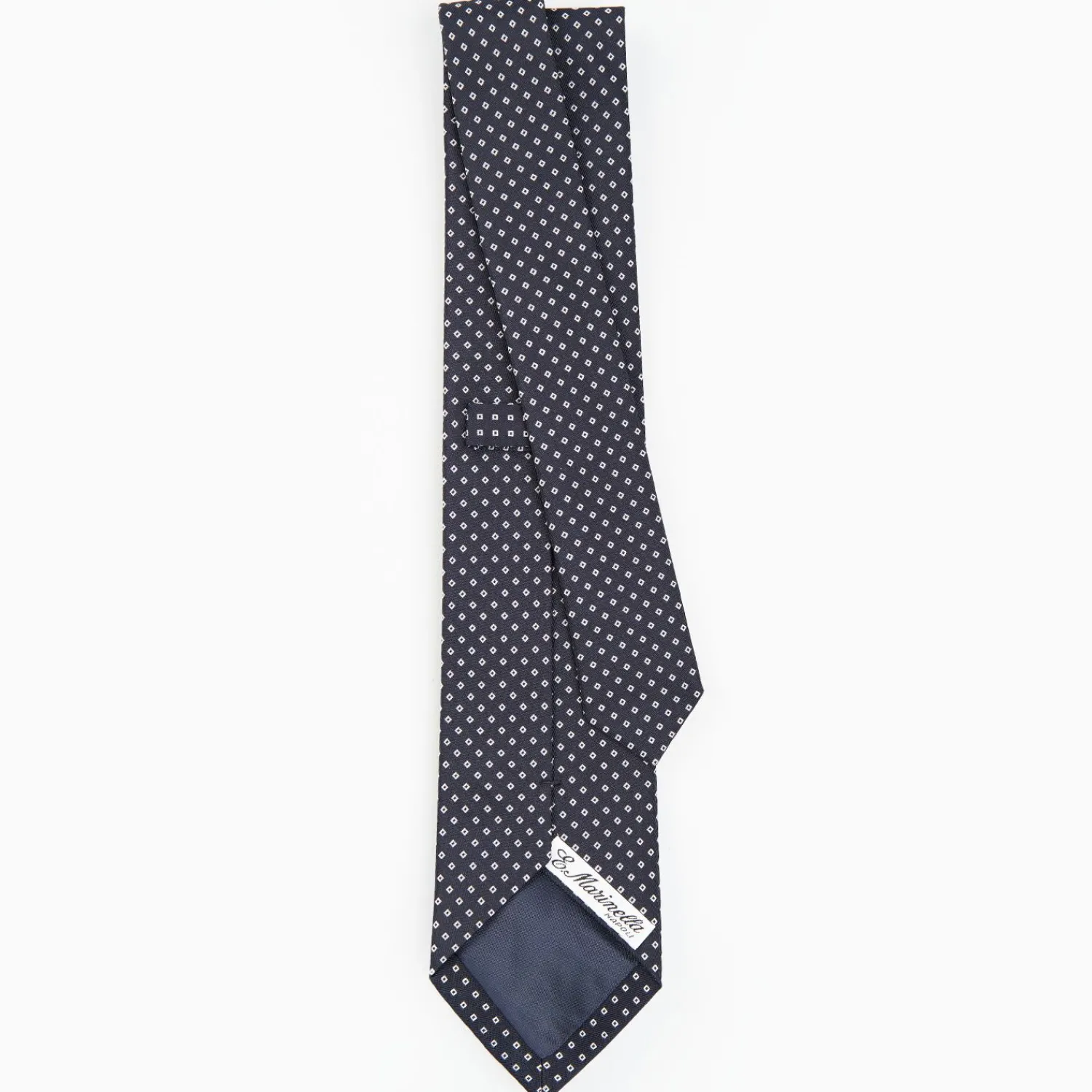 Dark Blue Ceremonial Jacquard Silk Tie Small Geometric Pattern>E.Marinella Cheap
