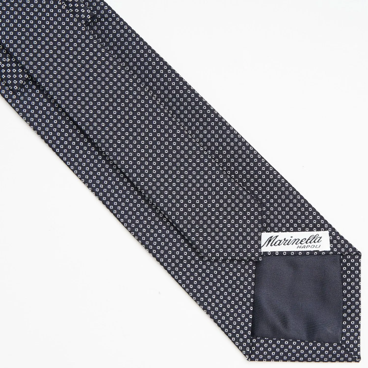 Dark Blue Ceremonial Jacquard Silk Tie Small Geometric Pattern>E.Marinella Clearance