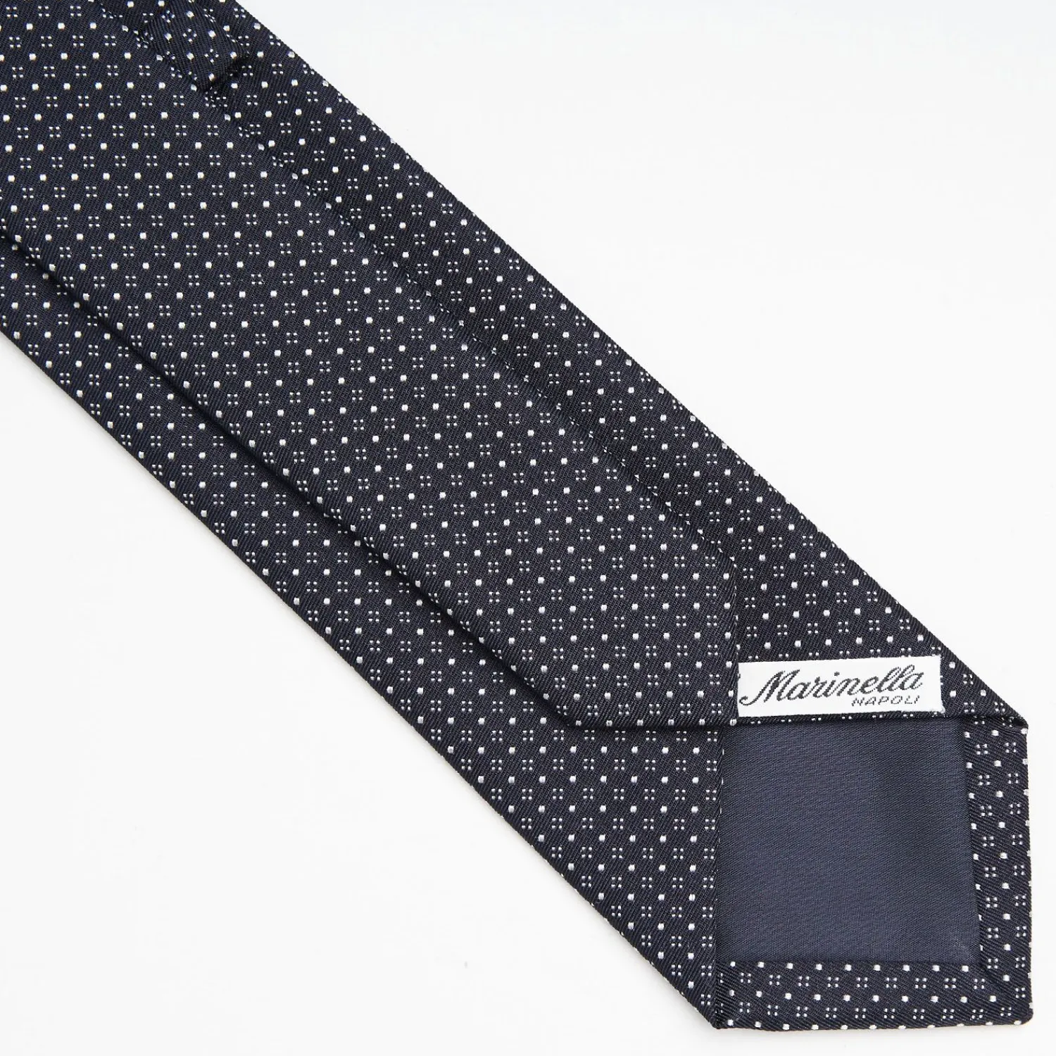 Dark Blue Ceremonial Jacquard Silk Tie Small Geometric Pattern>E.Marinella Clearance