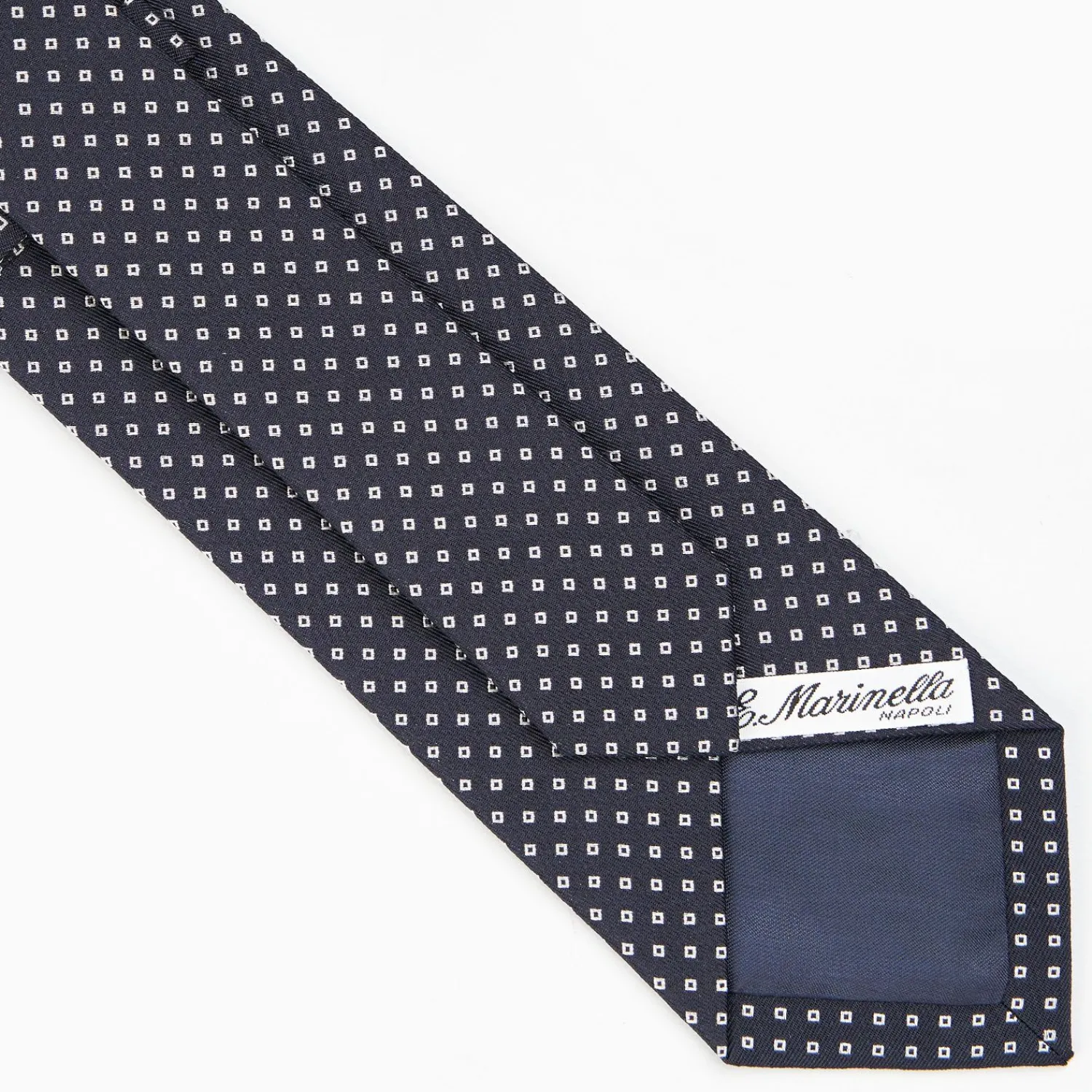Dark Blue Ceremonial Jacquard Silk Tie Small Geometric Pattern>E.Marinella Cheap
