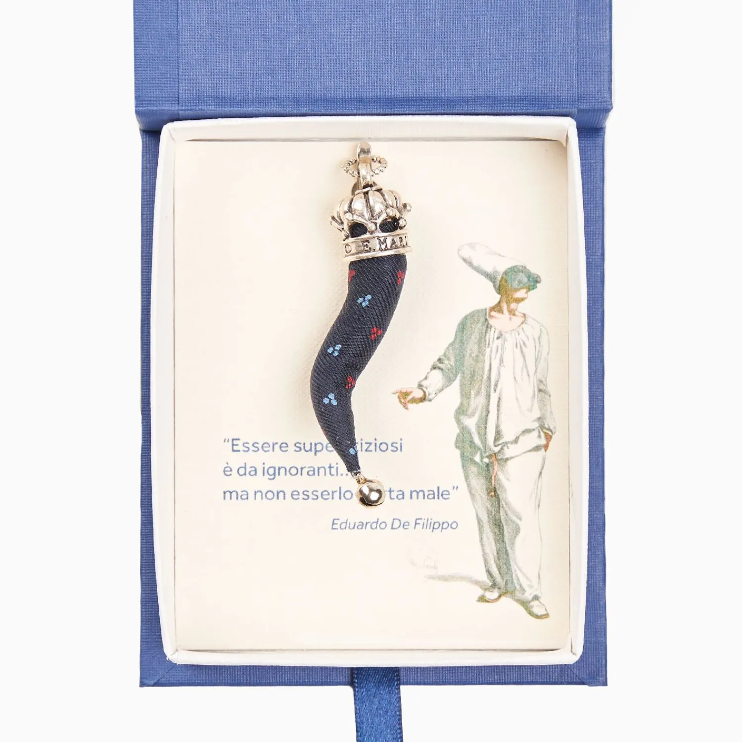 Dark Blue Good-Luck Charm>E.Marinella New