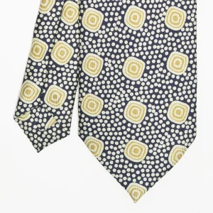 Dark Blue Heritage Collection Silk Tie - Large Geometric Pattern>E.Marinella Hot