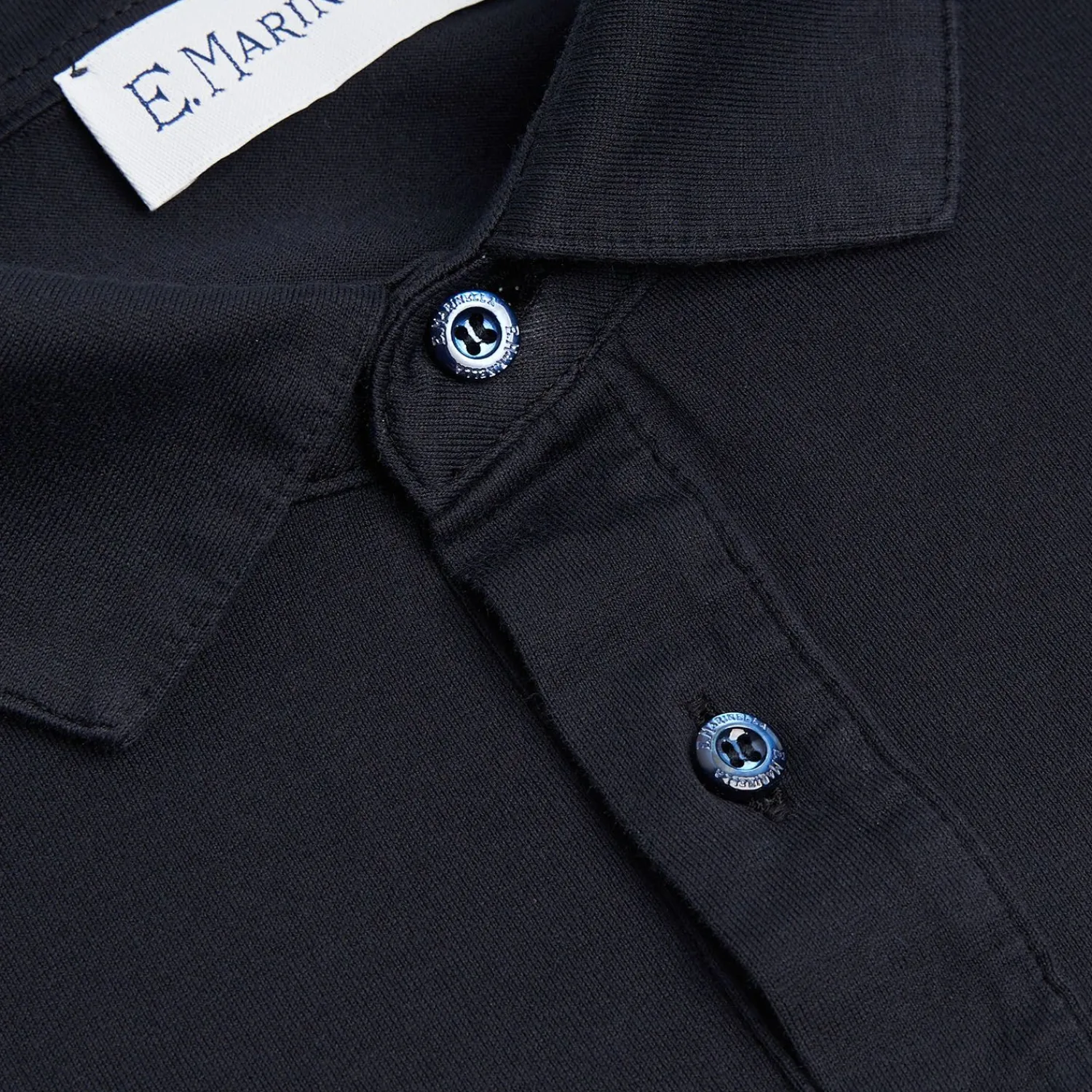 Dark Blue Jersey Long Sleeve Polo Shirt>E.Marinella Flash Sale