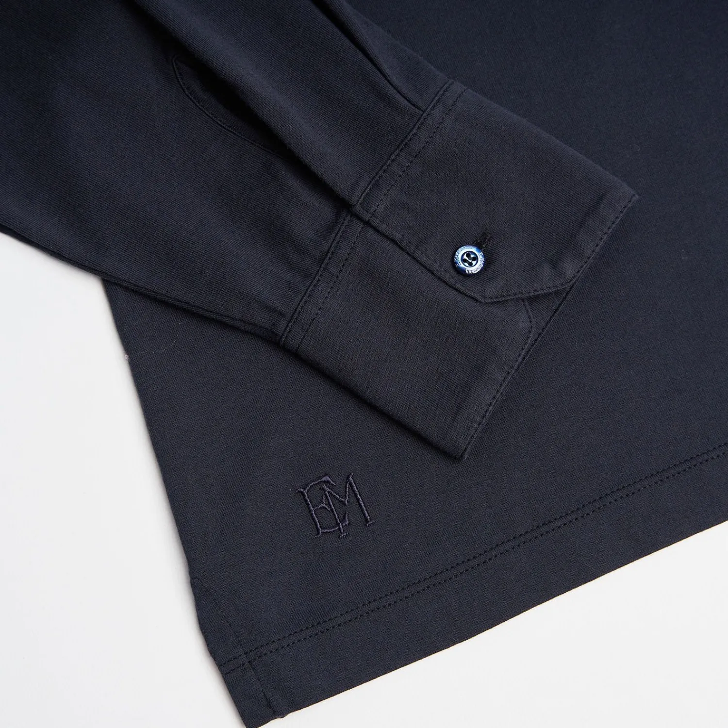 Dark Blue Jersey Long Sleeve Polo Shirt>E.Marinella Flash Sale
