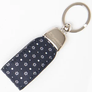 Dark Blue Keyfob In Silk And Leather>E.Marinella Best Sale