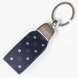 Dark Blue Keyfob In Silk And Leather>E.Marinella Online