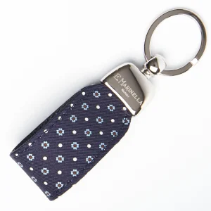 Dark Blue Keyfob In Silk And Leather>E.Marinella Flash Sale