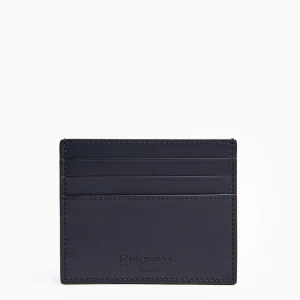 Dark Blue Leather Credit Card Holder - 7 Compartments>E.Marinella Outlet