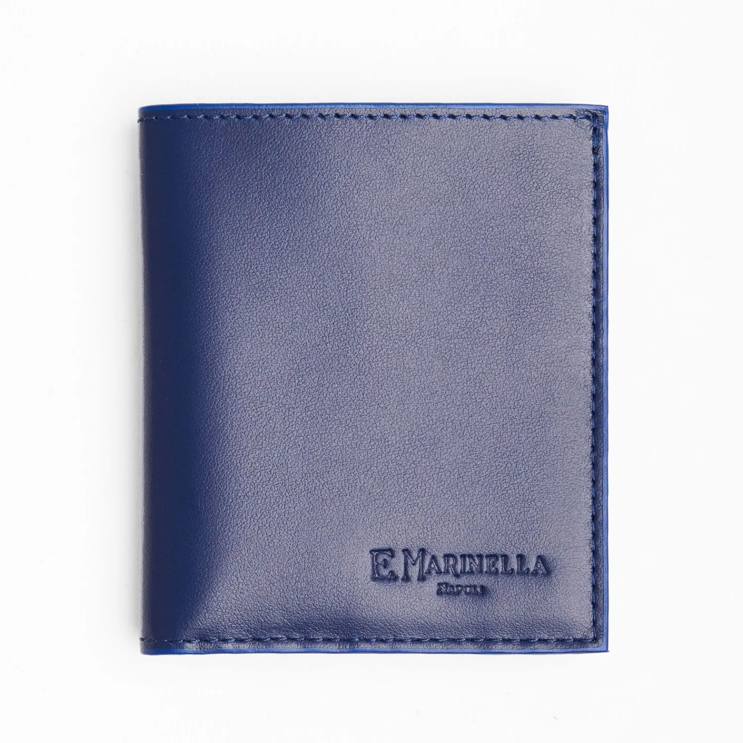 Dark Blue Leather Small Wallet>E.Marinella Shop
