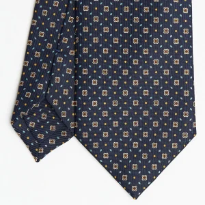 Dark Blue Sartorial Classic Silk Tie Small Flower Pattern>E.Marinella Cheap