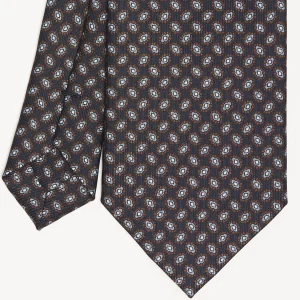 Dark Blue Sartorial Classic Silk Tie Small Geometric Pattern>E.Marinella Store