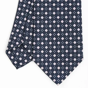 Dark Blue Sartorial Classic Silk Tie - Small Flower Pattern>E.Marinella Best