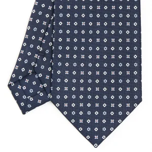 Dark Blue Sartorial Classic Silk Tie - Small Flower Designs>E.Marinella Best