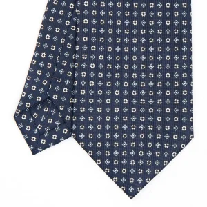 Dark Blue Sartorial Classic Silk Tie - Small Flower Designs>E.Marinella New
