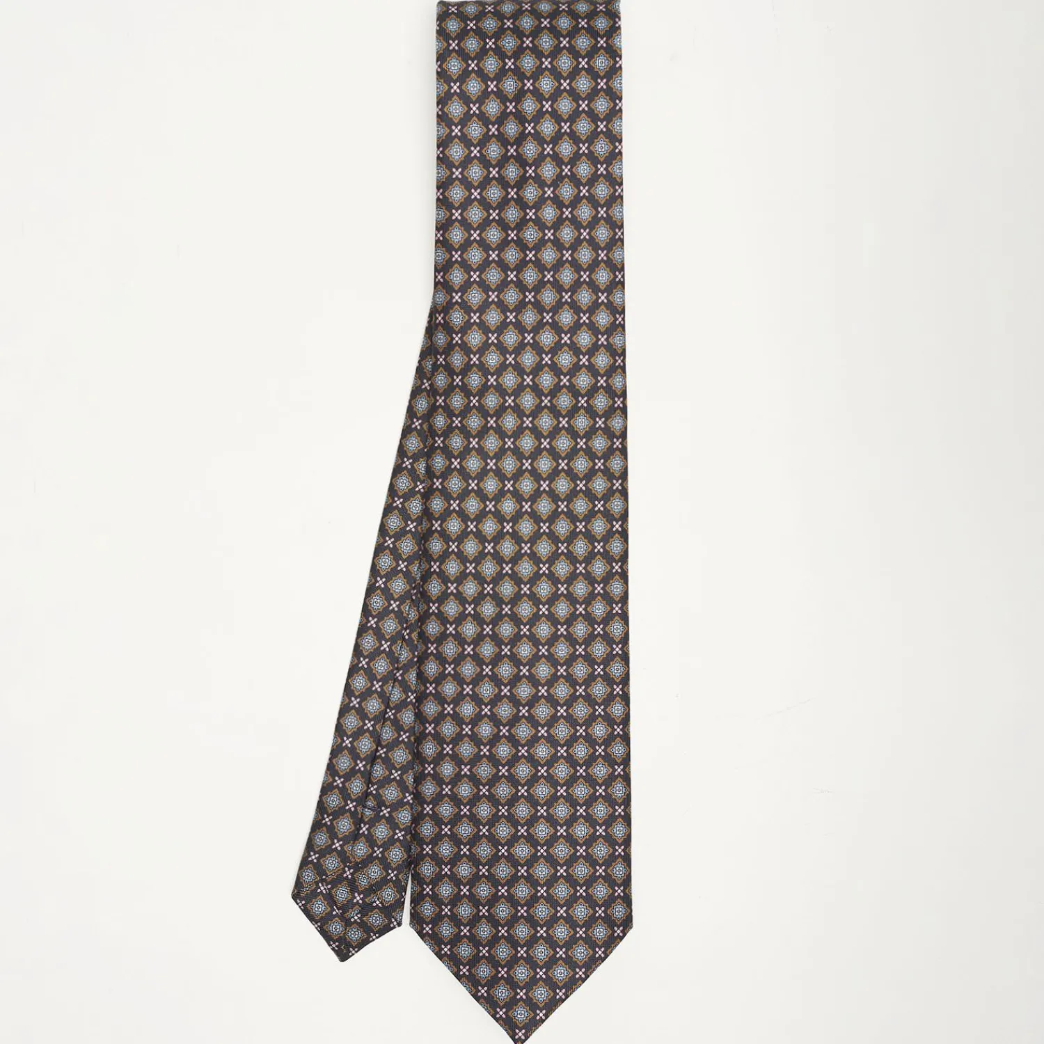 Dark Blue Sartorial Classic Silk Tie Large Flower Pattern>E.Marinella Online
