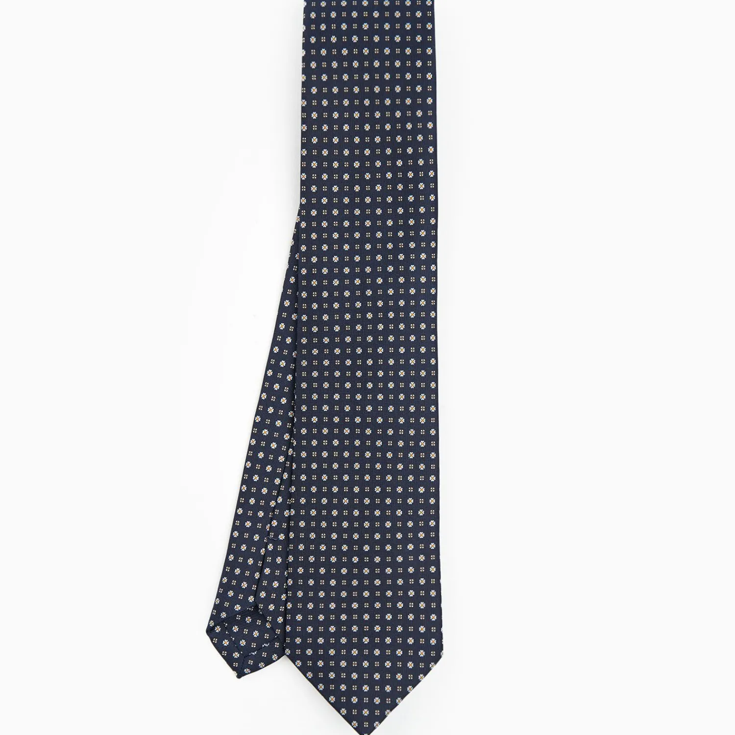 Dark Blue Sartorial Classic Silk Tie - Small Flower Pattern>E.Marinella Cheap