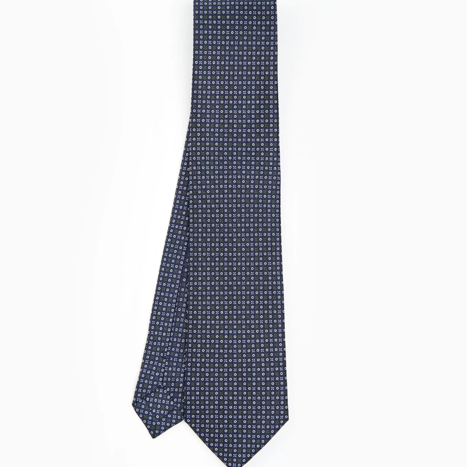 Dark Blue Sartorial Classic Silk Tie - Small Flower Designs>E.Marinella Cheap