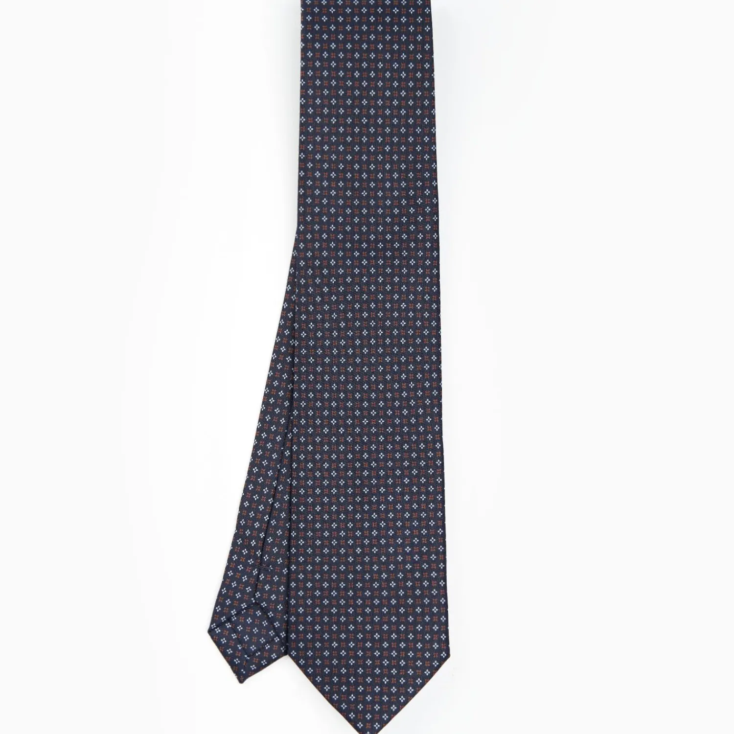 Dark Blue Sartorial Classic Silk Tie - Small Flower Designs>E.Marinella Cheap