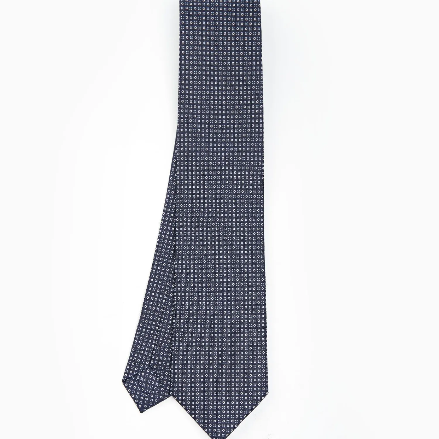 Dark Blue Sartorial Classic Silk Tie - Small Flower Designs>E.Marinella Discount
