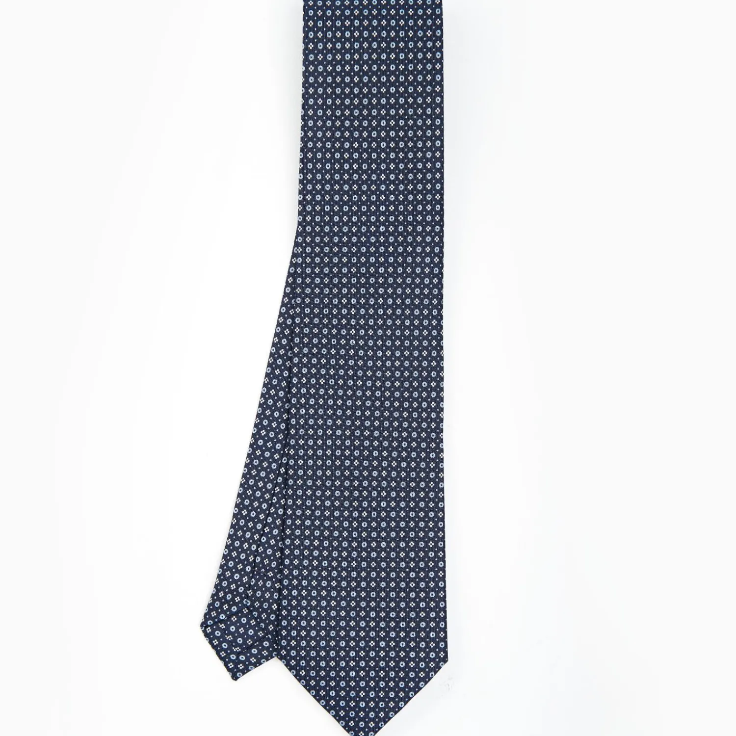 Dark Blue Sartorial Classic Silk Tie - Small Flower Designs>E.Marinella Outlet