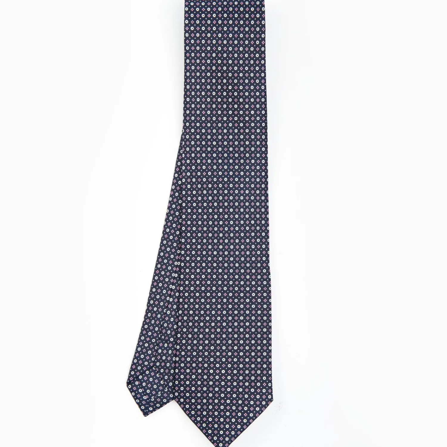 Dark Blue Sartorial Classic Silk Tie - Small Flower Designs>E.Marinella Hot