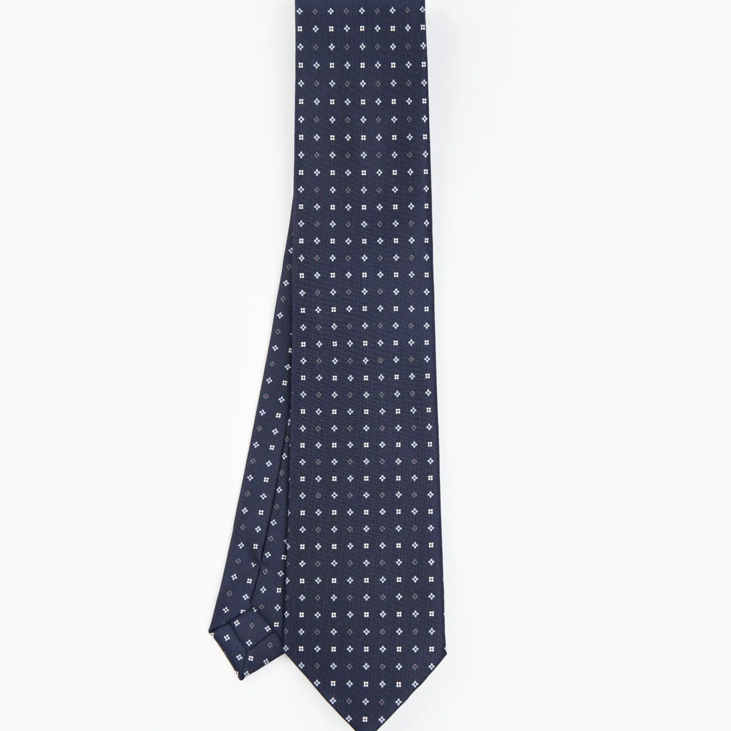 Dark Blue Sartorial Classic Silk Tie - Small Flower Pattern>E.Marinella New