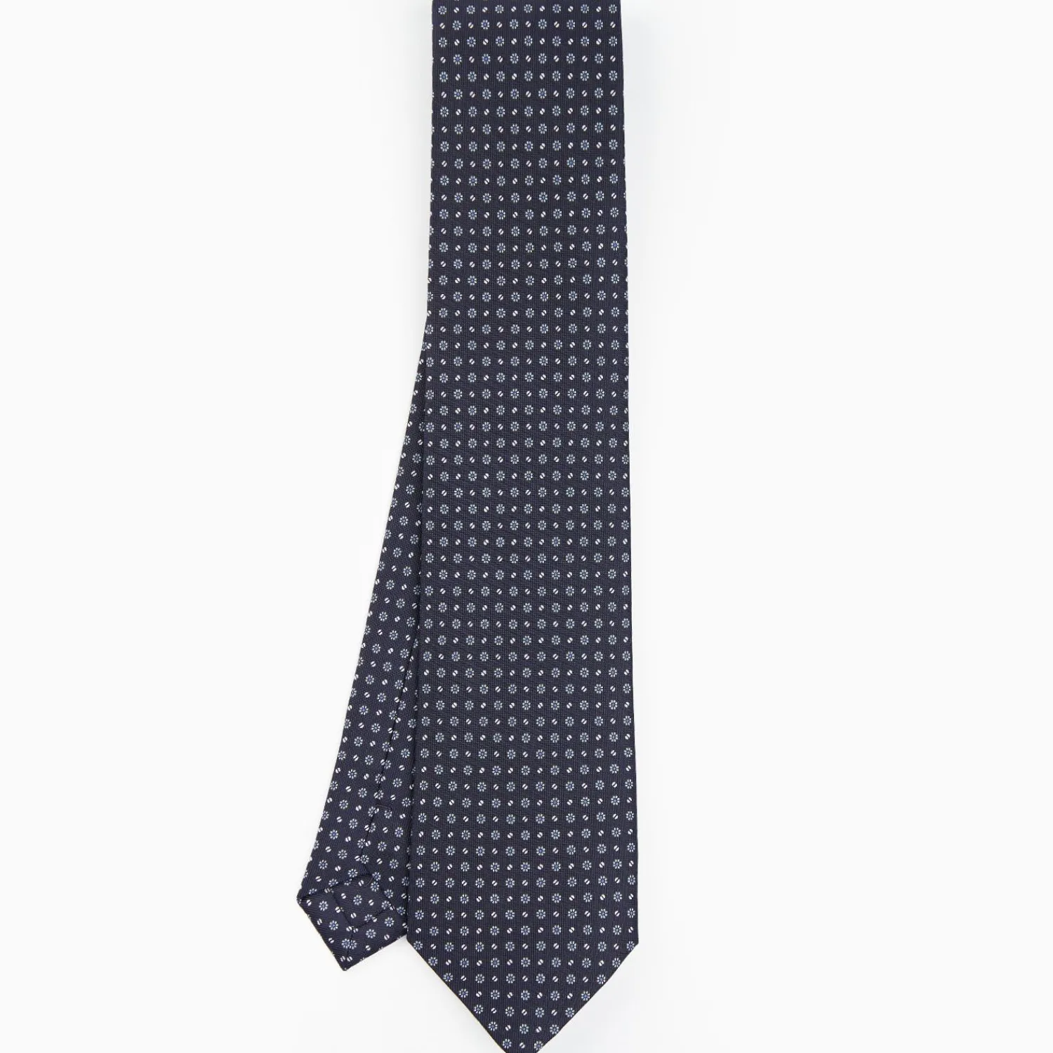 Dark Blue Sartorial Classic Silk Tie - Small Flower Pattern>E.Marinella Cheap