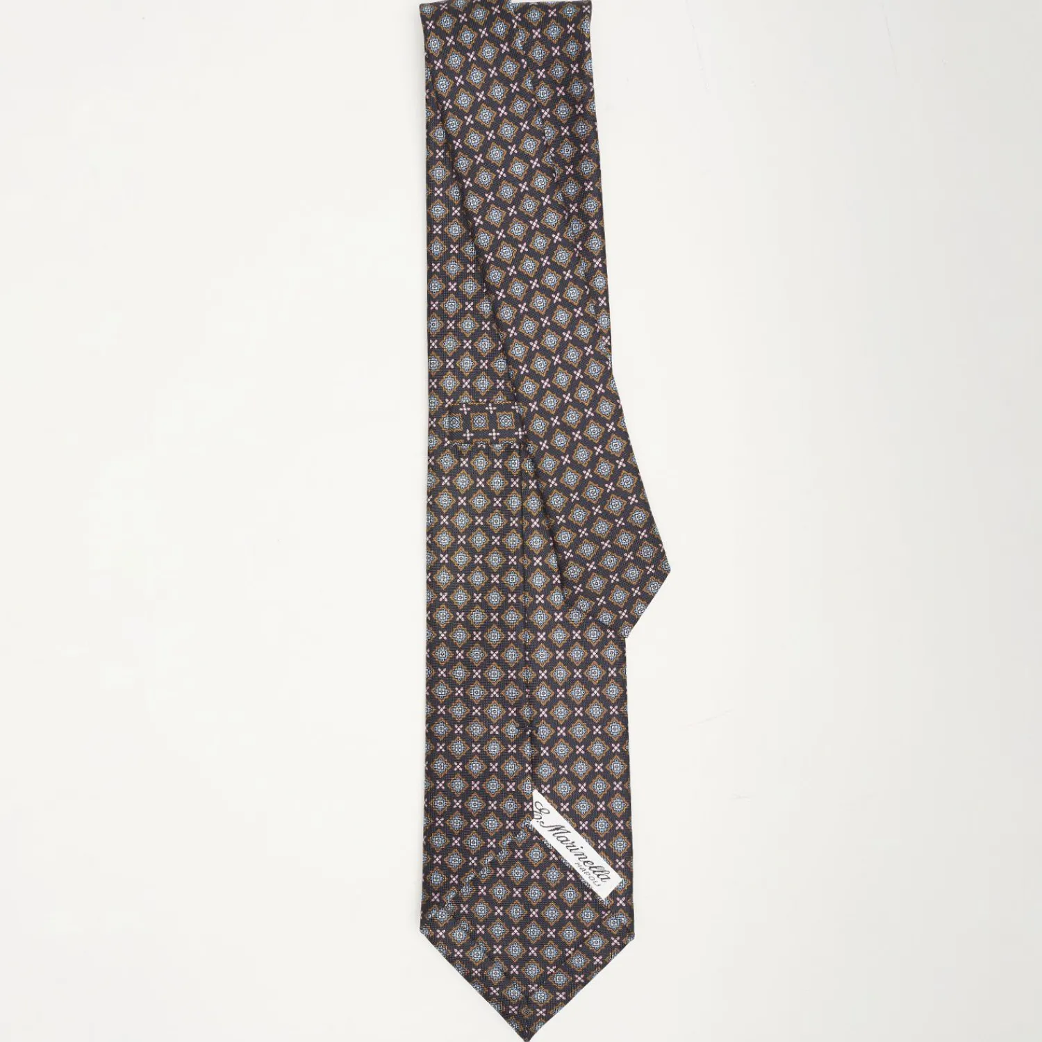 Dark Blue Sartorial Classic Silk Tie Large Flower Pattern>E.Marinella Online