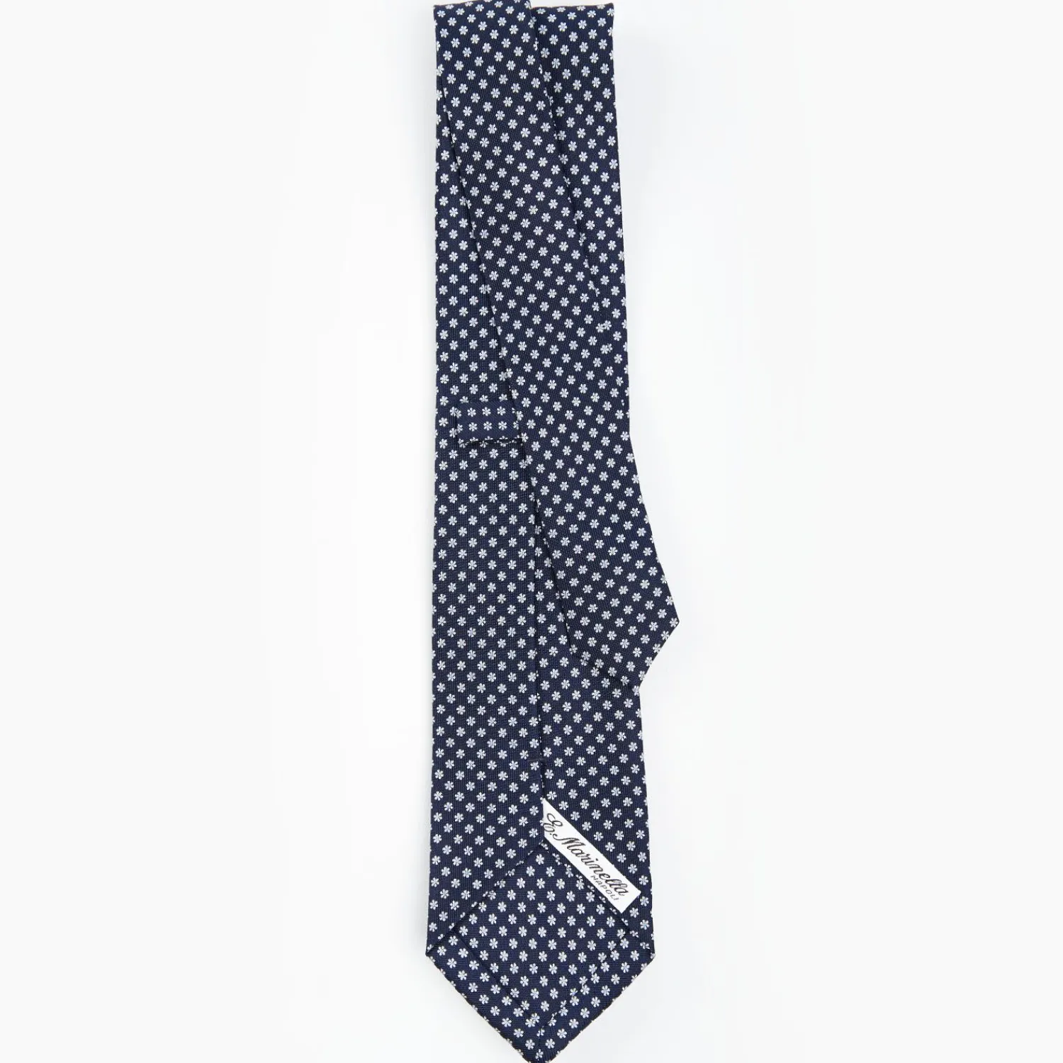 Dark Blue Sartorial Classic Silk Tie - Small Flower Pattern>E.Marinella New