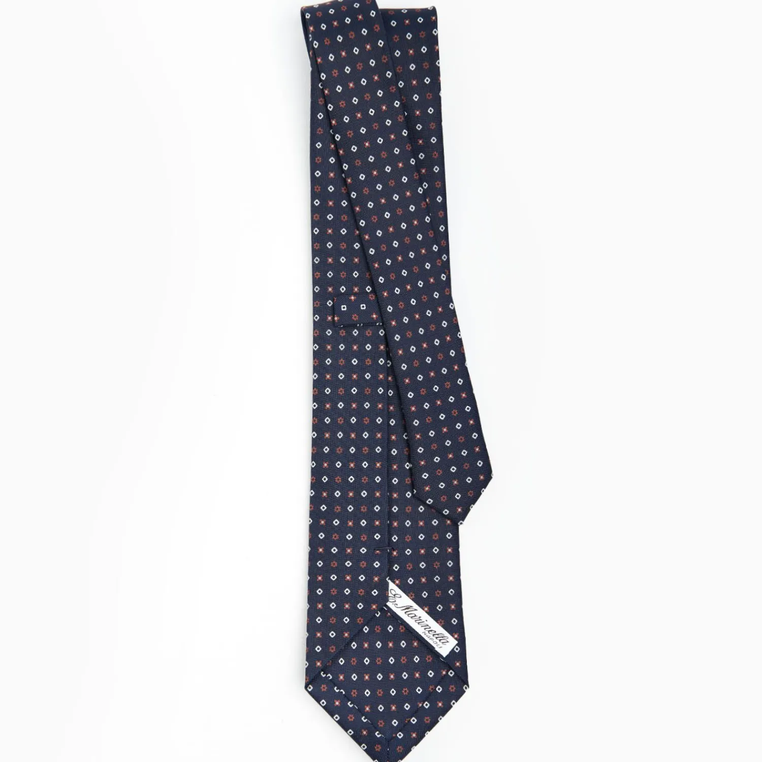 Dark Blue Sartorial Classic Silk Tie - Small Flower Designs>E.Marinella New