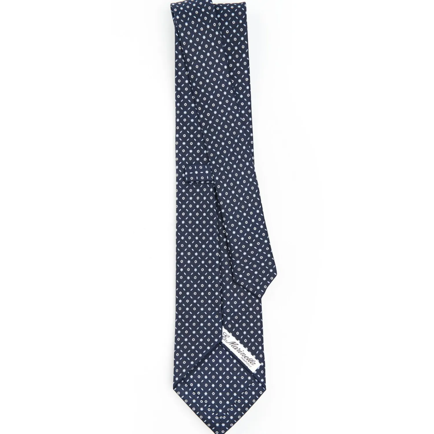 Dark Blue Sartorial Classic Silk Tie - Small Flower Designs>E.Marinella Clearance