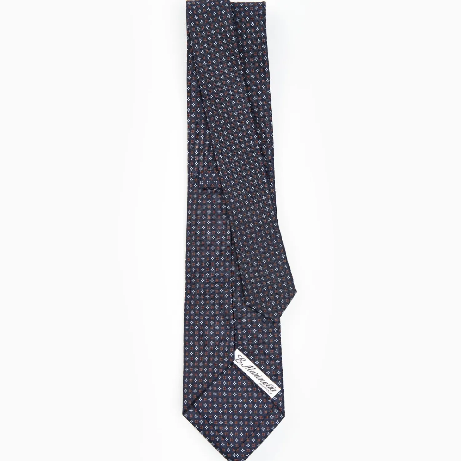 Dark Blue Sartorial Classic Silk Tie - Small Flower Designs>E.Marinella Cheap