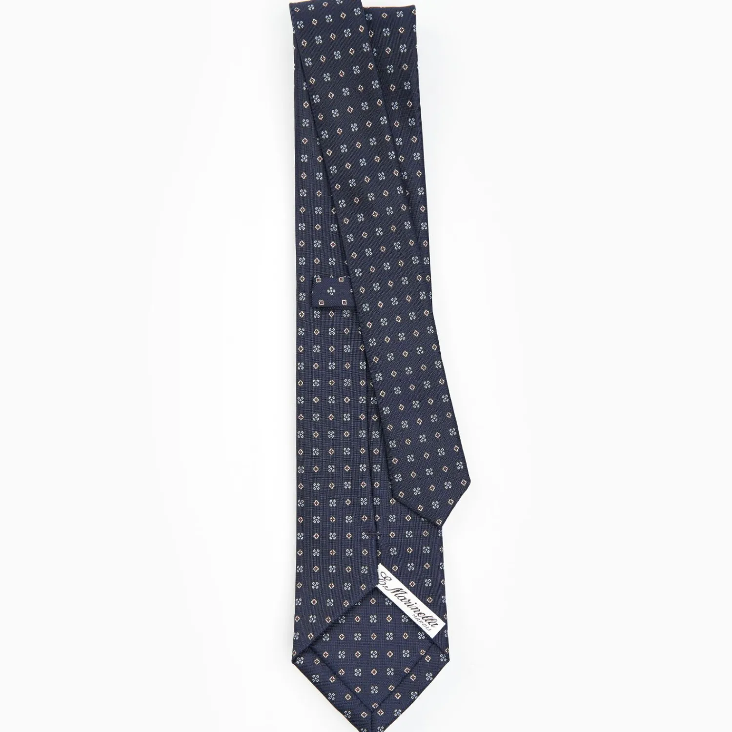 Dark Blue Sartorial Classic Silk Tie - Small Flower Designs>E.Marinella Best
