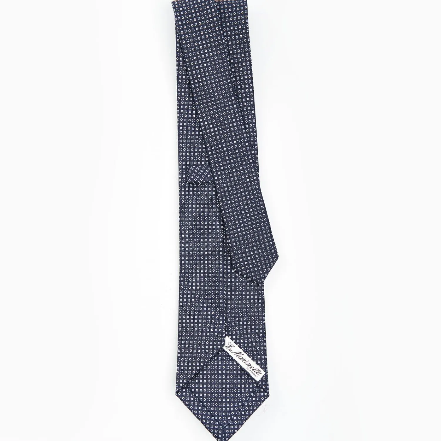 Dark Blue Sartorial Classic Silk Tie - Small Flower Designs>E.Marinella Discount