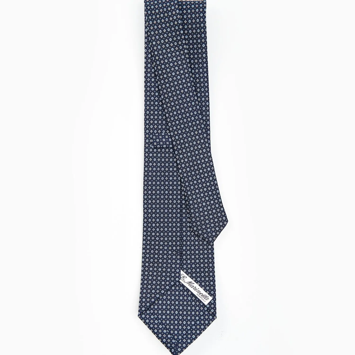 Dark Blue Sartorial Classic Silk Tie - Small Flower Designs>E.Marinella Outlet