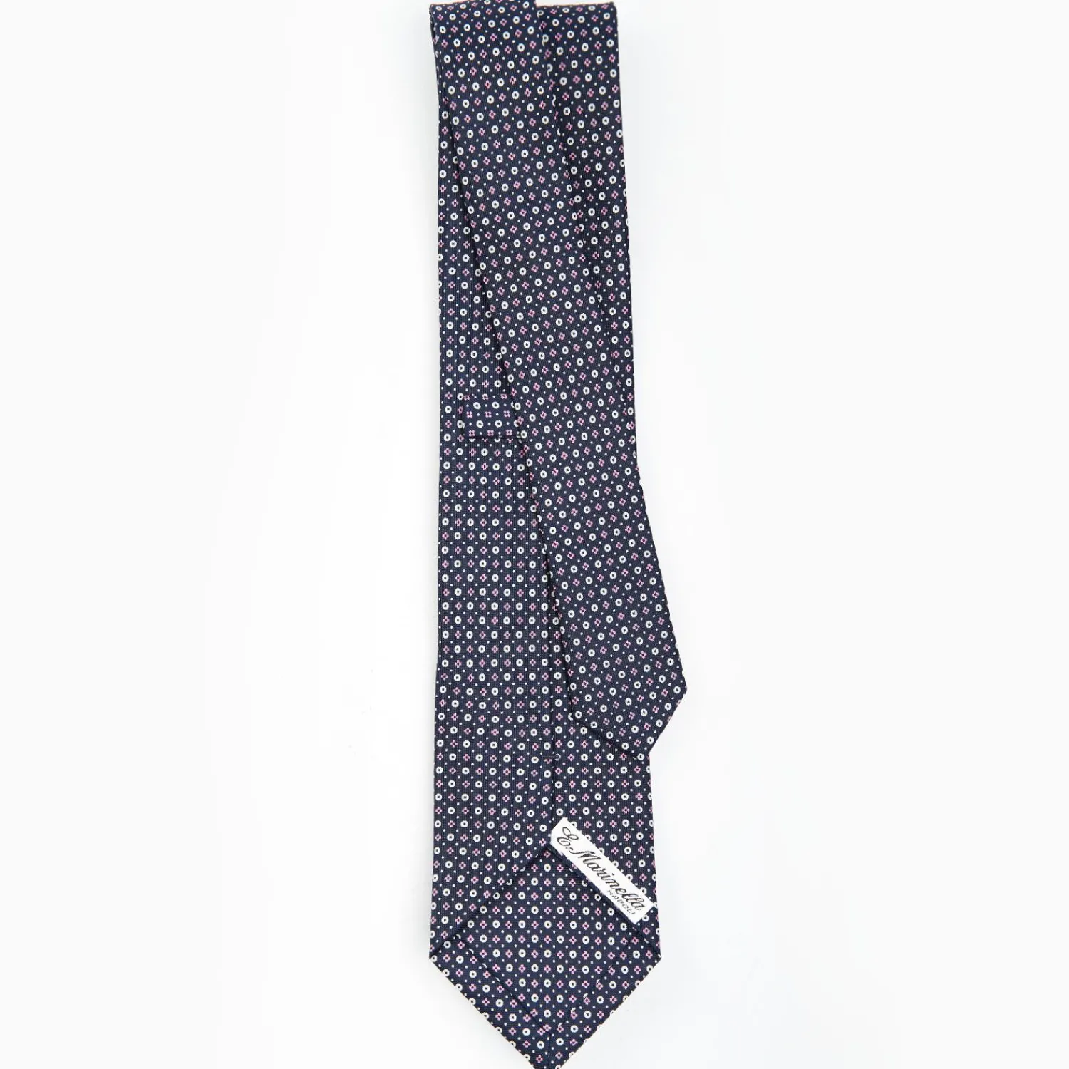 Dark Blue Sartorial Classic Silk Tie - Small Flower Designs>E.Marinella Hot