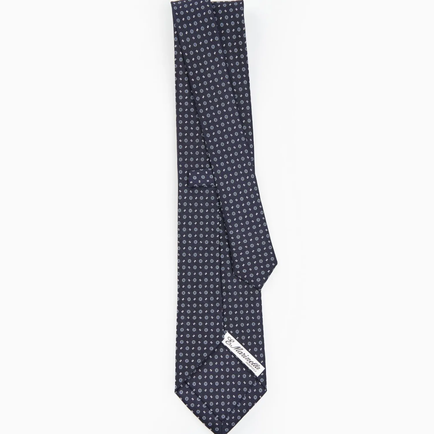 Dark Blue Sartorial Classic Silk Tie - Small Flower Pattern>E.Marinella Cheap
