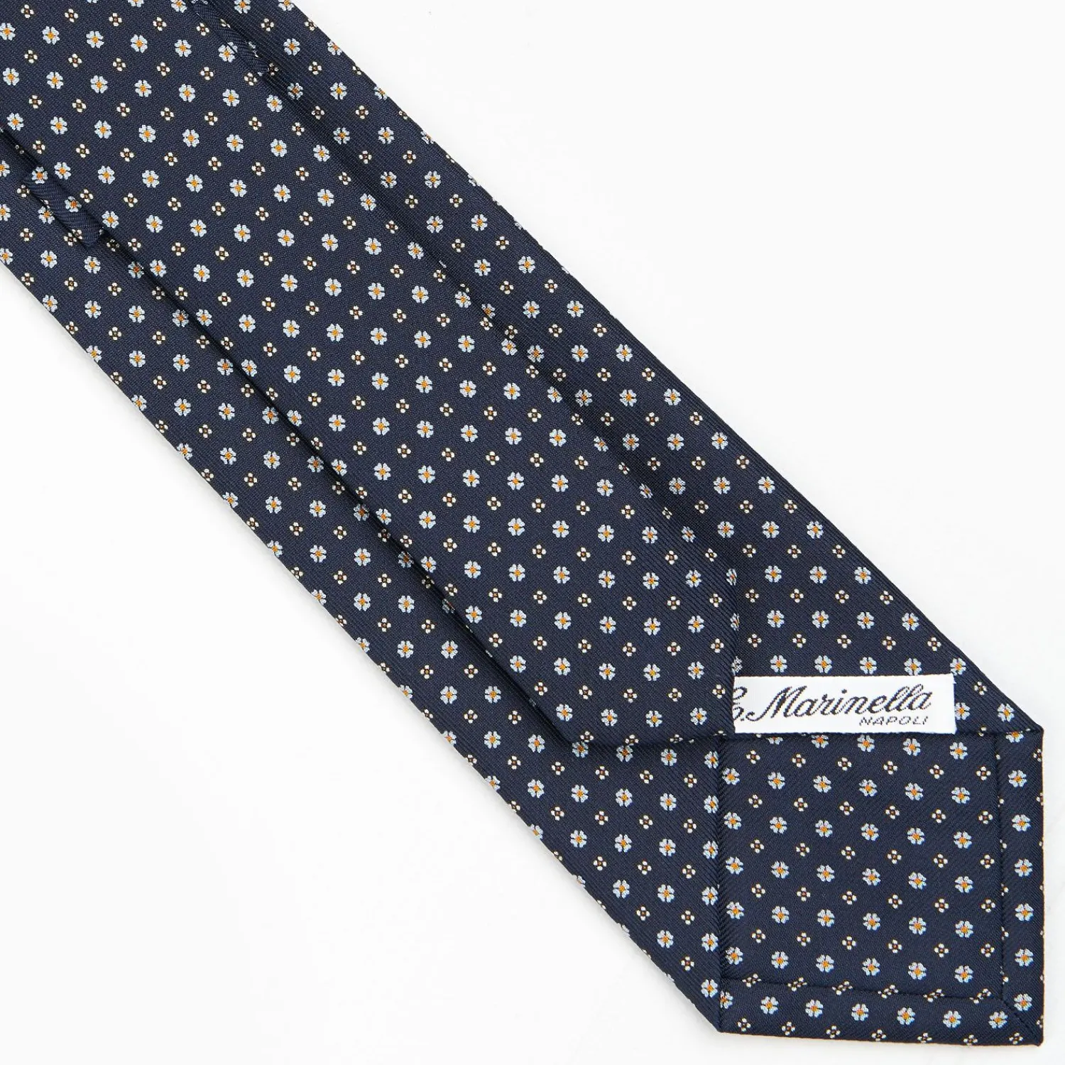Dark Blue Sartorial Classic Silk Tie - Small Flower Pattern>E.Marinella Cheap
